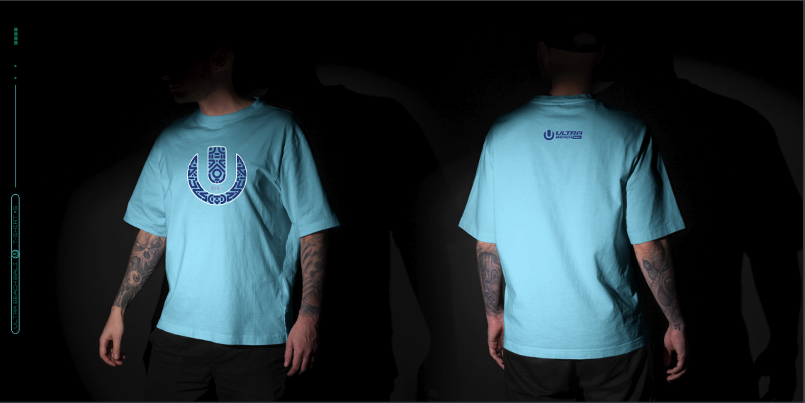 Kaos Ultra Beach Bali tampak depan dan belakang